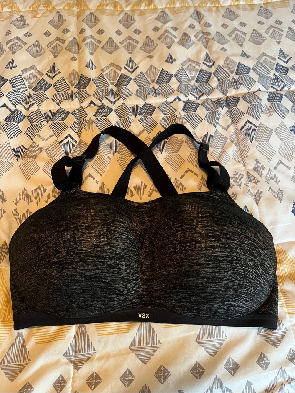 VSX Black Heathered High-Impact Sports Bra